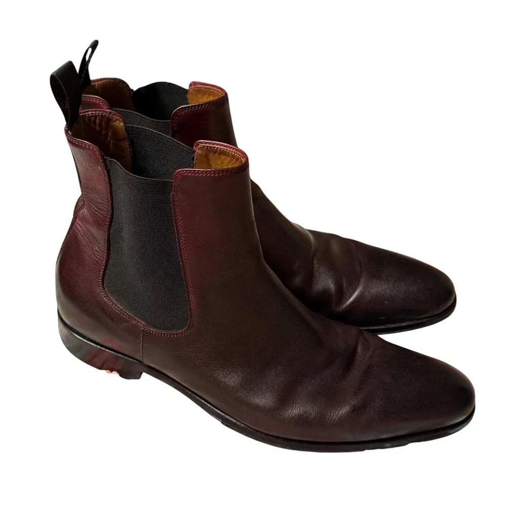 Thomas Bird Eastwood Chelsea Boots Oxblood Leather Made in Italy Sz 44 Classic